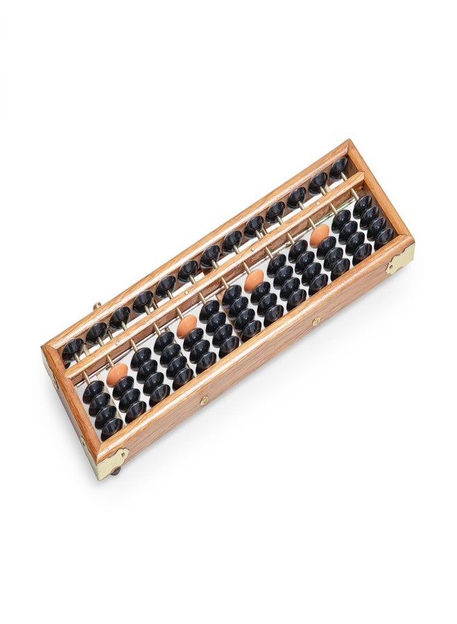 Black long Di fang Wooden Abacus - Professional 13 Column Soroban - 10.83 Inches (27.5 Centimeters) - Calculator with Reset Button - Made - Image 3
